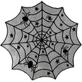 Halloween Lace Spiderweb Tablecloth Set - Black, Reusable Decor for Parties