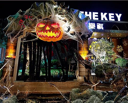 Halloween Spider Web Decoration with 100 Fake Spiders - 1200 Sqft Stretchable Indoor & Outdoor Cobwebs