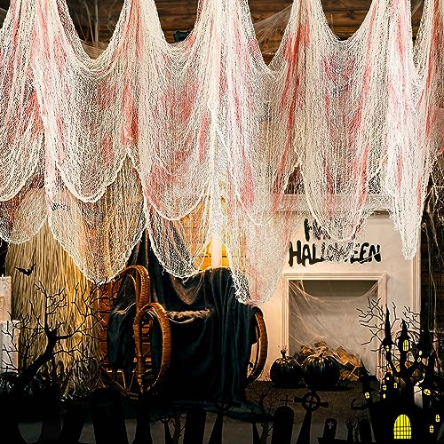 Halloween Creepy Blood Gauze Cloth - Large 511 x 78.7 Inch Spooky Decoration