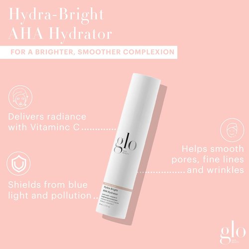 Glo Skin Beauty Hydra-Bright AHA Hydrator - Lightweight Moisturizer for Brighter, Smoother Skin (1.7 Fl Oz)
