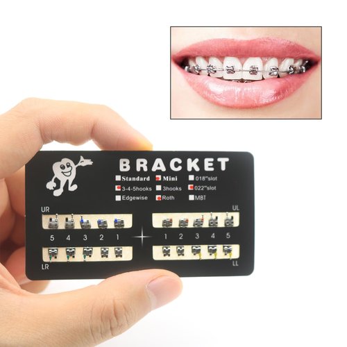 SEAVERRS 100pcs/Pack 022 Slot Bondable with Hook on 345 Teeth Model Mini Roth Brackets Roth,5 pieces per pack 20 pieces per pack. (5 pcs)