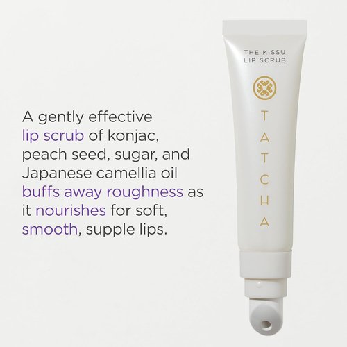 Tatcha Kissu Lip Scrub - Moisturizing Exfoliant with Peach Seed for Smooth, Polished Lips