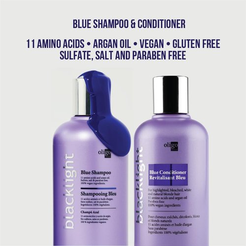 Oligo Professionnel Blacklight Blue Shampoo & Conditioner Duo - Sulfate-Free, Vegan, Hydrating Formula - 8.5oz
