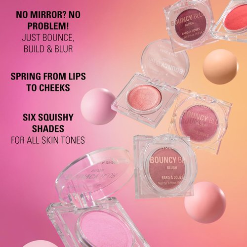 Revolution Beauty London Bouncy Blur Blush - Vegan Powder Makeup for Cheeks, Light Peachy Pink, 0.19 oz