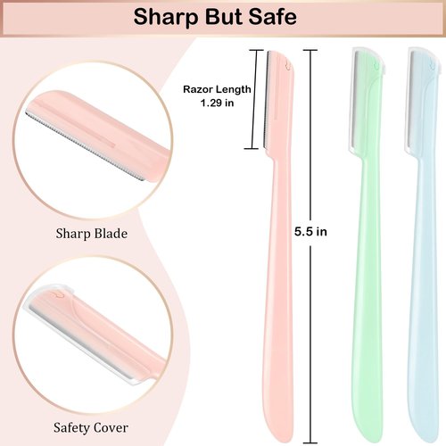 Revahope 24 Pieces Eyebrow Razor, Dermaplane Razor with Blade Cover Face Razors for Women, Dermaplaning Tool for Peach Fuzz Face Shaver for Women and Men, Safe and Newbie Friendly