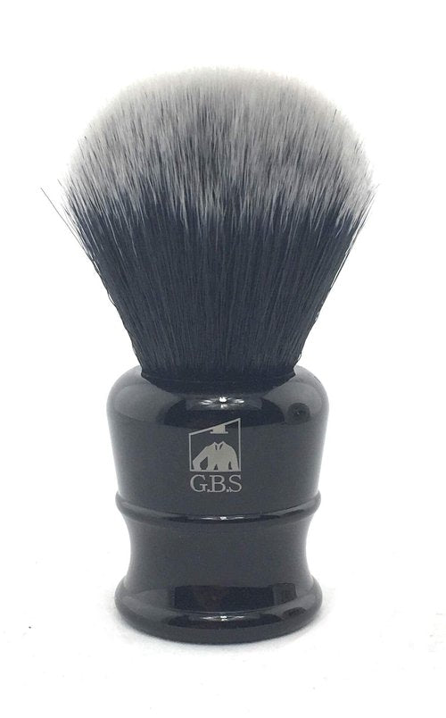 G.B.S Classic Synthetic Vegan Shaving Brush for Men, 21 mm Knot 100 mm (4in All), Onyx