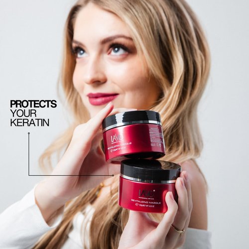 Lasio Hypersilk Revitalizing Hair Masque – Deep Conditioning & Hair Repair with Cocamide Oil & Keratin – Enhances Keratin Treatment Longevity – For Dry, Damaged & Color-Treated Hair – 4.43 oz