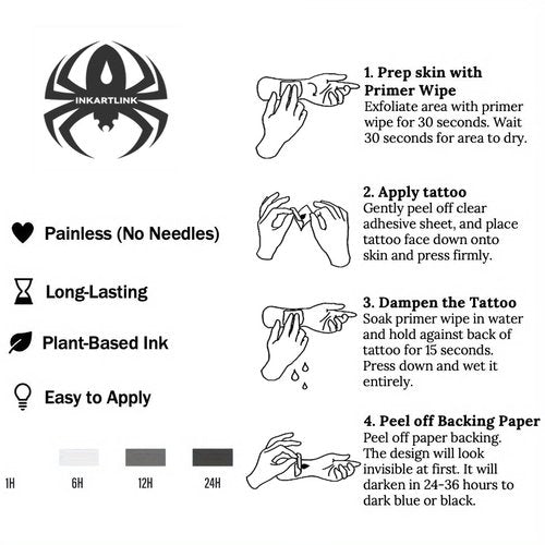 INKARTLINK Semi Permanent, 5pcs Ancient Symbol Tattoo Stickers, Party Tattoos, Tattoos Suitable for Men, Exquisite and Realistic, Interesting Tattoo Experience (Ancient Symbol Tattoo Combination)