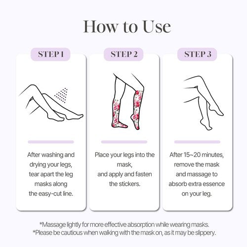 Petitfee koelf Rose Petal Satin Leg mask 1pair- Intensive Cooling & Depuffing Leg Socks, Rose Scented Leg Relieving Mask with Arnica, Pumpkin, Coffee Seed Extract for Tired, Puffy Legs