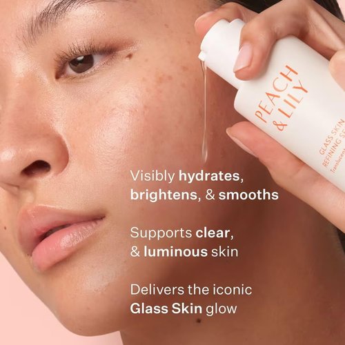 Peach & Lily - Glass Skin Refining Serum for Face - Hydrating Hyaluronic Acid & Niacinamide - 1.35 oz - Vegan, Cruelty-Free Korean Beauty