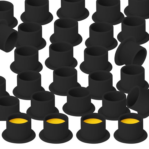 KVM 200pcs Tattoo Ink Cup Blue Disposable Silicone Tattoo Pigment Cup Eyebrow Eyeliner Lip Color Pigment Cup Tattoo Pigment Holder (Black)