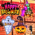 Halloween Window Silhouette Lights - 4 Pack Ghost, Witch, Jack-O-Lantern, Happy Halloween - Indoor/Outdoor Decor
