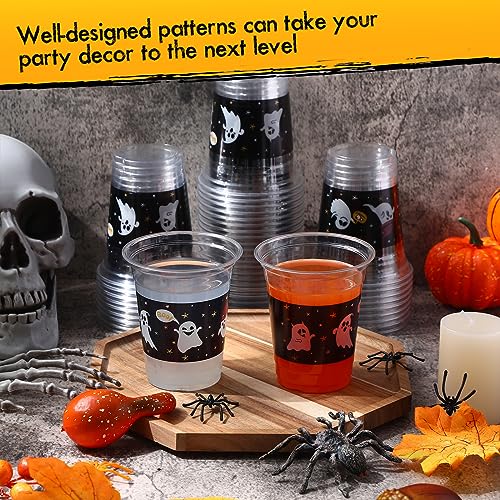 Halloween Ghost Plastic Cups 12 oz Disposable Party Cups Bulk 100 Pack