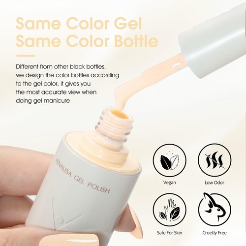 VENALISA Gel Nail Polish Set, 5 Colors 10ML Gel Polish Kit Pastel Yellow Blue Green Pink Color Soak Off Salon Manicure DIY at Home Nail Art For Girls Women