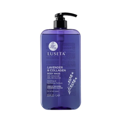 Luseta Lavender & Collagen Body Wash for Women and Men, Moisturizes and Soothes the Skin with Calming Aroma, Enhances Hydration Shower Gel Body Wash, Sulfate & Paraben-Free 33.8oz