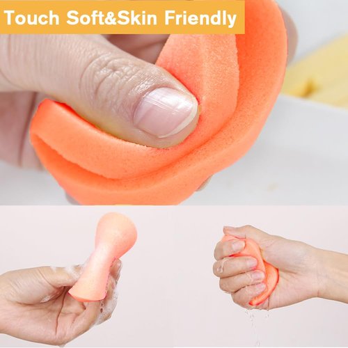 Facial Sponge Compressed 120 Count,Makeup Remover Wash Pads Round Soft Face Cleansing Sponges for Woman Exfoliating Mask,Makeup Removal,Spa Cleaning,Orange‌