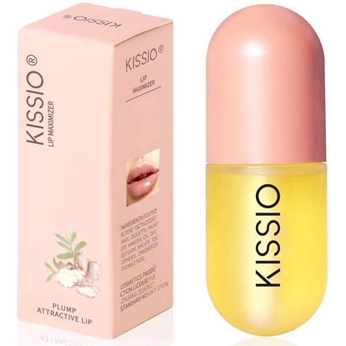 KISSIO Lip Plumper - Natural Hydrating Gloss for Fuller Lips | Moisturizing 5.5ml, Reduces Fine Lines