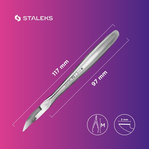 STALEKS PRO Expert 90 3mm Professional Cuticle Nippers – Stainless Steel Skin Nippers for Manicure