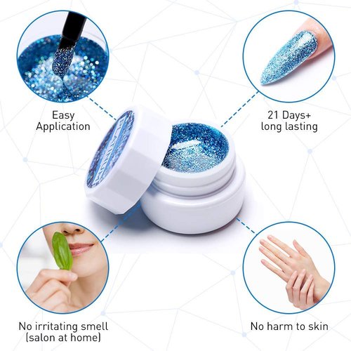 modelones Glitter Gel Nail Strengthener and Growth Clear Nail Polish Scented Nail Repair for Damaged Nails Hardener Extra Strong and Growth for Women Nail Care Natural Concealer Foundation