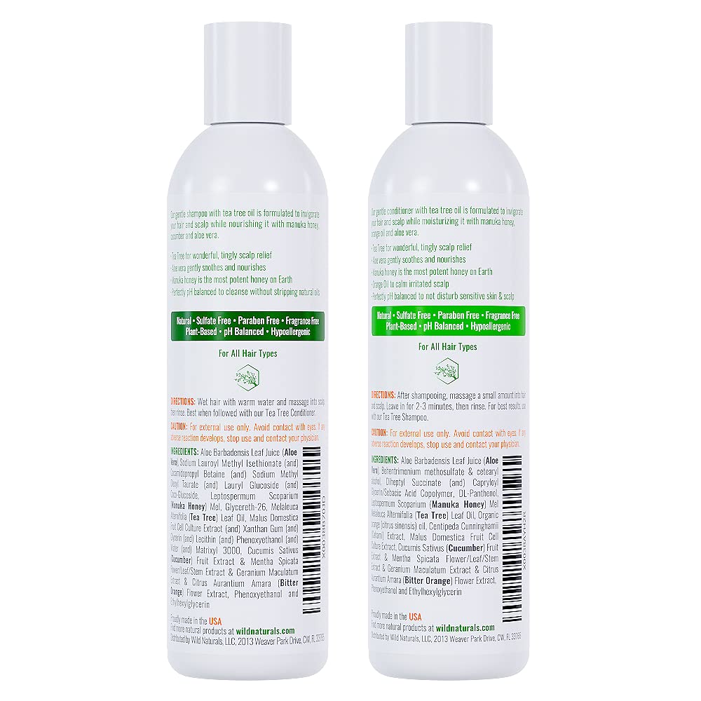 Tea Tree Oil Shampoo & Conditioner Set - Dry Scalp Relief & Anti-Dandruff Treatment for All Hair Types