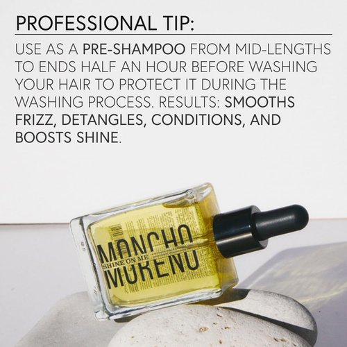Moncho Moreno Shine On Me - Anti-Frizz Hair Oil with Argan Oil & Vitamin E | Nourishing Serum for Dry, Damaged Hair (1.7 Fl Oz)
