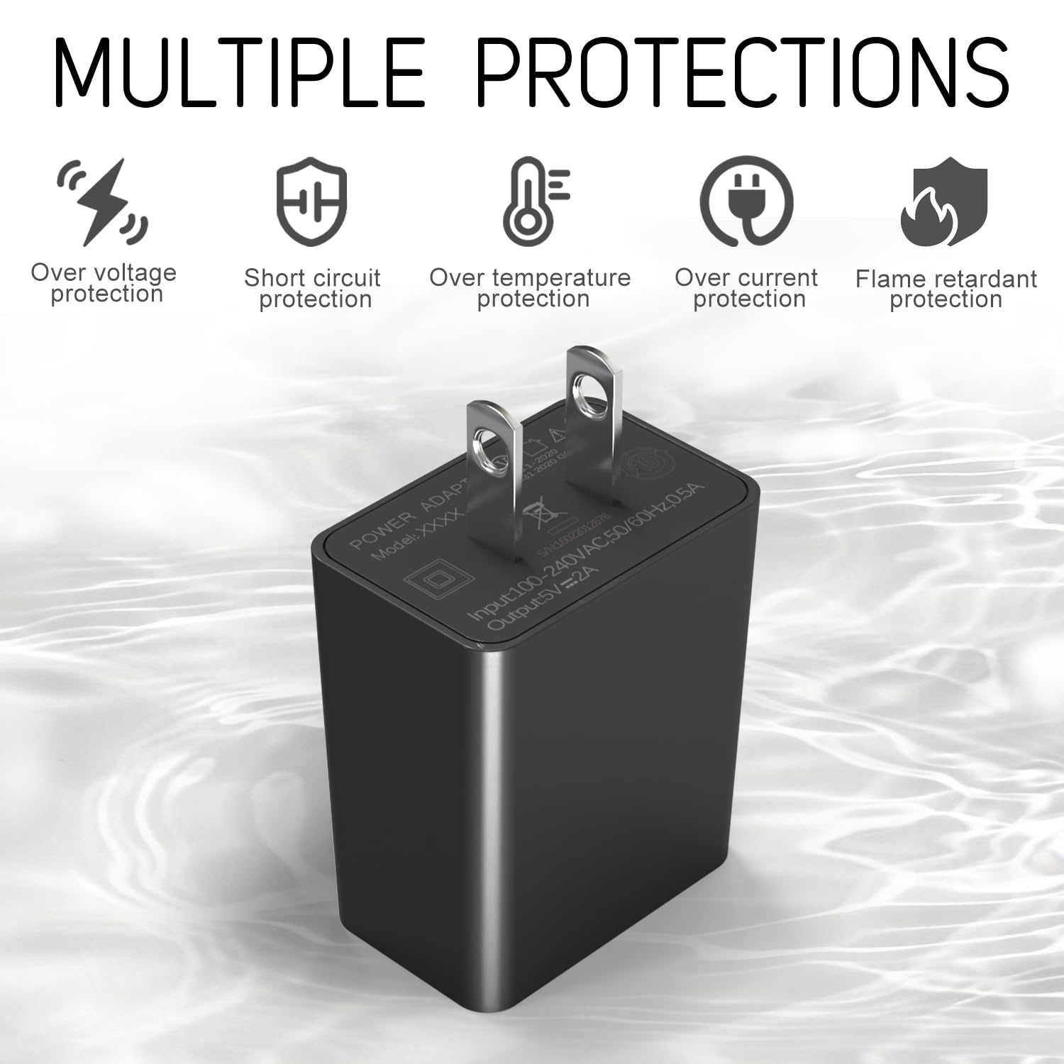 Wall Adapter for Sonicare 4100 Electric Toothbrush Charger, 5V Power Adapter Compatible with Philips Sonicare 4100 3100, 2100, 1100, Bitvae, 7AM2M Electric Toothbrush Charger, Black