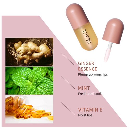 Skiennix Natural Hydrating Lip Plumper - Moisturizing Lip Serum for Fullness | Ginger Essence, 5.5ml