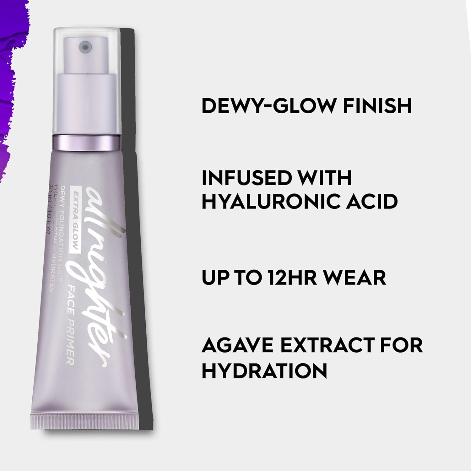Urban Decay All Nighter Extra Glow Face Primer - Dewy, Smoothing & Hydrating Makeup Base with Hyaluronic Acid - 1 fl oz