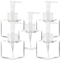 Youngever 5 Pack 4 Ounce Plastic Pump Bottles, Square Refillable Plastic Pump Bottles for Dispensing Lotions, Liquid Soap (Clear with Clear Pump)