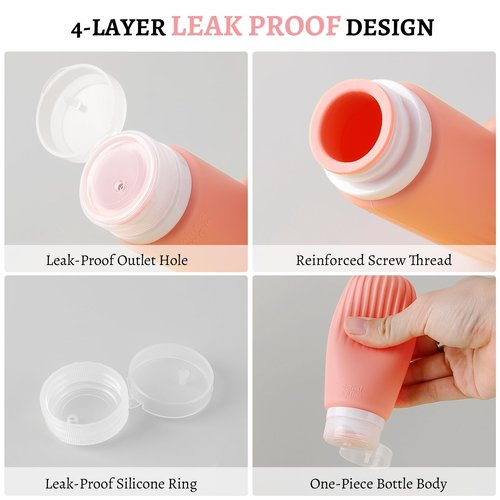 KOUWICH Travel Size Bottles for Toiletries 25Pack TSA Approved Toiletry Bottles Leak Proof Travel Kit with Clear Toiletry Bag Lotion Skincare Shampoo Cosmetic Container