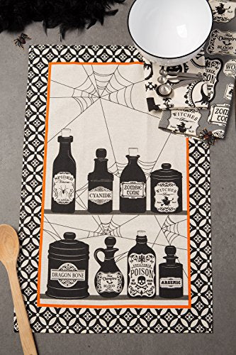 Halloween Hand Towels Set - Spooky & Fun Cotton Dishtowels, 3 Pack, 18x28, Hocus Pocus Variation