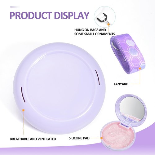 Gaboolo Retainer Case with Mirror and Lanyard,Slim Aligner Case with Vent Holes,Cute Dental Brace Box with Retainer Removal Tool and Brush (Purple Pink with Lanyard)