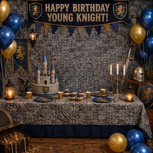 Stone Wall Tablecloth Roll 164ft x 39.4in Medieval Halloween Party Decor