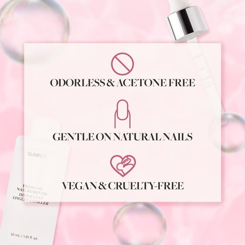 Glamnetic Super Strong Brush On Glue and Press On Nail Remover | Odorless, No Acetone, Gentle Press-On Nails