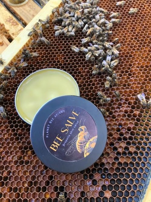 Hand Salve, Skin Care, Healing Balm, Dry Skin Salve with Beeswax and Propolis, Skin Repair, Moisturizer, All Natural, Planet Bee Apiary BEE SALVE (Original, 1oz)