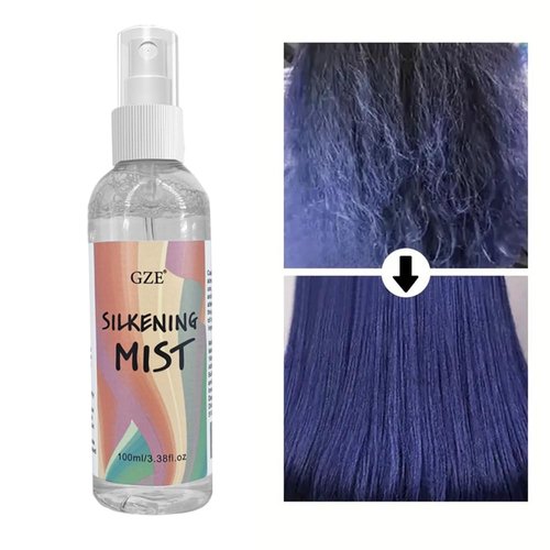 GZE Straight Silk Spray - Moroccan Argan Oil Thermal Protector | Alcohol-Free Hair Detangler & Heat Protectant