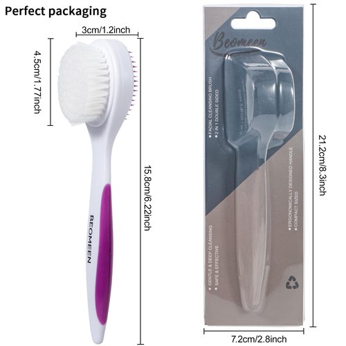 Silicone Face Scrubber Double Side, Handheld Facial Cleansing Brush 2 in 1 Face Cleanser Brush for Deep Cleansing and Exfoliating, Blackhead Makeup Removal 2 Pcs (Black, Purple)
