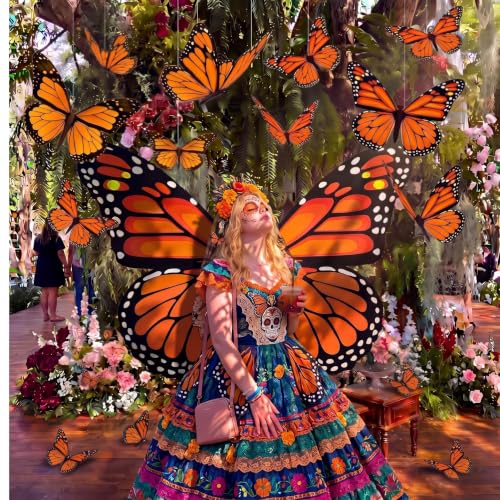Monarch Butterfly Decoration Kit - Large Halloween Photo Wall & Party Decor