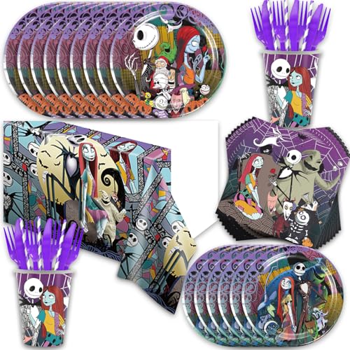 Halloween Party Supplies Tableware Set for 20 Guests - Christmas & Birthday Decorations