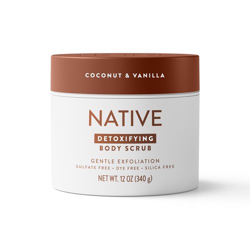 Native Detoxifying Body Scrub - Coconut & Vanilla Exfoliating Polish for Soft Skin | 12 oz