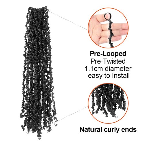 Cisinpo Yanky Twist Crochet Hair 10 Inch 10 Packs Pre-Twisted Natural Black Micro Spring Twist Boho Senegalese for Black Women(1B, Total 200 Strands)