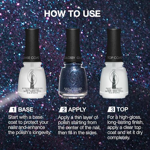 Deep Sapphire Blue Nail Polish - Fall From Grace, Long-Lasting, Quick Dry, Shimmer Finish