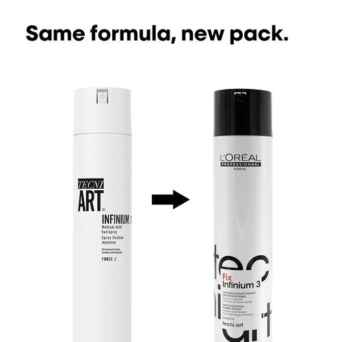 L'Oréal Professionnel Paris Fix Infinium 3 Hairspray - Medium Hold for Lasting Shape & Shine