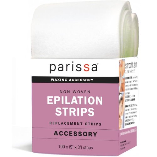 Parissa Epilation Strips | Non-Woven Waxing Strips, Soft & Durable for All-Over Hair Removal, 100% Biodegradable & Reusable with Wax, Professional-Quality for At-Home Waxing | 100 count