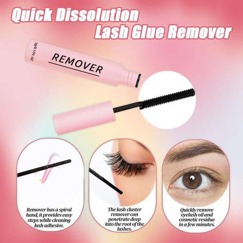 DIY Lash Extension Kit with 280 PCS 9-16mm 40D Lashes Clusters 200ml/6.7fl.oz Lash Cleanser Eyelash Shampoo Mini USB Portable Lash Fan Bond and Seal Remover Eyeliner Eyelid Cleaning Brush