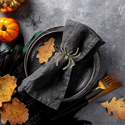 Halloween Spider Web Napkin Ring Holders Set - Retro Halloween Decor for Dinner Tables