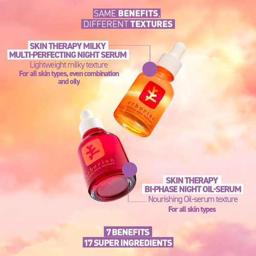 Skin Therapy Multi-Perfecting Bi-Phase Night Oil-Serum - Supercharged With 17 Ingredients -Targets 7 Skin Concerns- Improves Appearance of Fine Lines, Skin Texture and Complexion Evenness (0.3 Fl Oz)