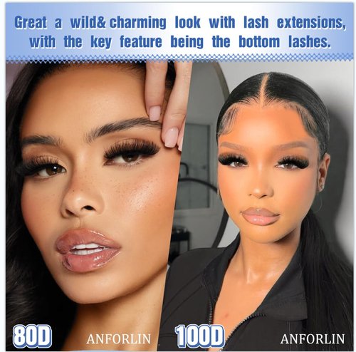 Lash Clusters Kit 316pcs Lash Extension Kit 80D+100D Lash Clusters with Bottom Lashes 14-22mm Thick Volume Individual Lashes DIY Lash Extension Kit by Anforlin