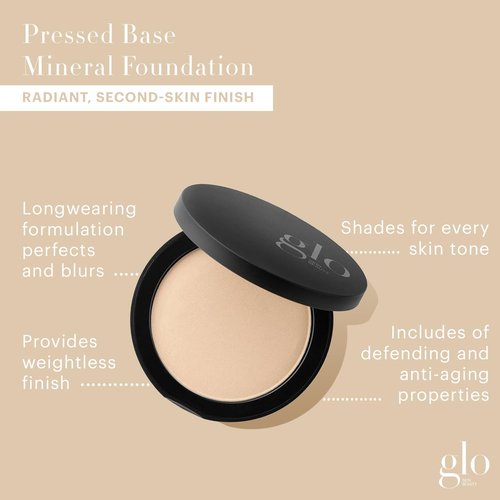 Glo Skin Beauty Pressed Powder Foundation - Buildable Sheer to Full Coverage, Natural Fair Shade