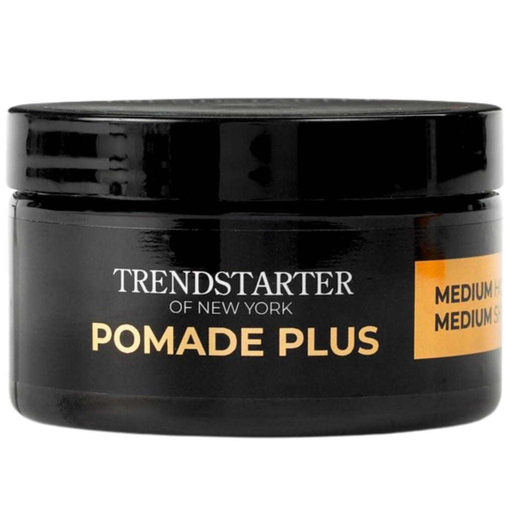 TRENDSTARTER Pomade Plus - Medium Hold & Shine - 4oz Flake-Free Water-Based Hair Gel for All Hair Types